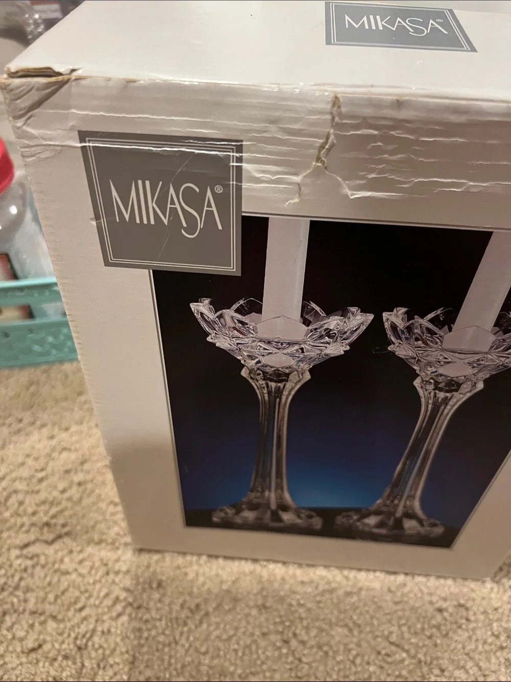 Mikasa Royal Ctown Crystal Candlestick Holders - Pair